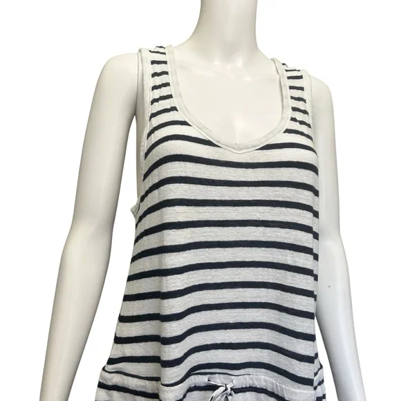 Gap Blue & White Striped Linen Blend Tank Dress with Pockets Size L - Picture 3 of 8